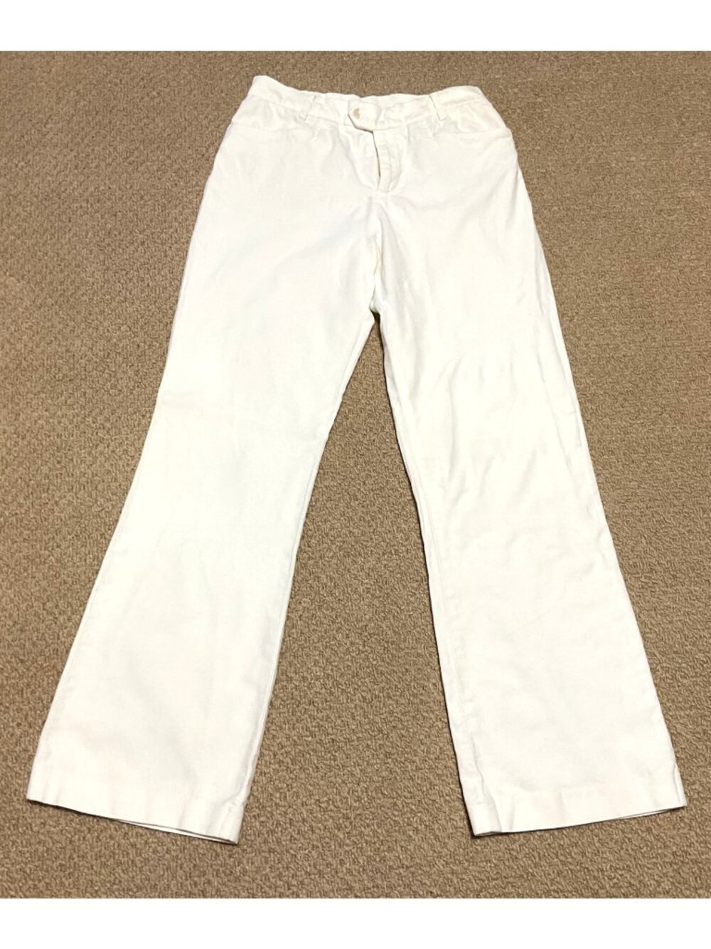 Nine West Wide Leg Flared Pants Trousers Sz 6 White Pockets Dressy Sailor Womens